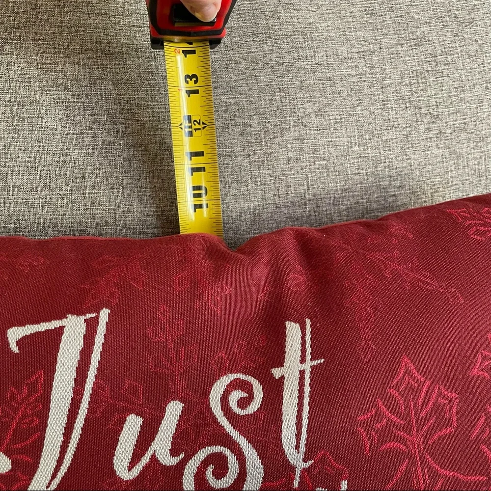 “Just Believe” Holiday Pillow -Red